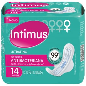 Absorvente Intimus Antibacteriana com Abas 14 Unidades