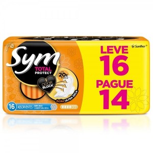 Absorvente Sym Cobertura Seca com Abas Leve 16 Pague 14
