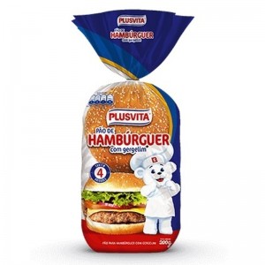 Pão de Hambúrguer Plusvita com Gergelim 200g
